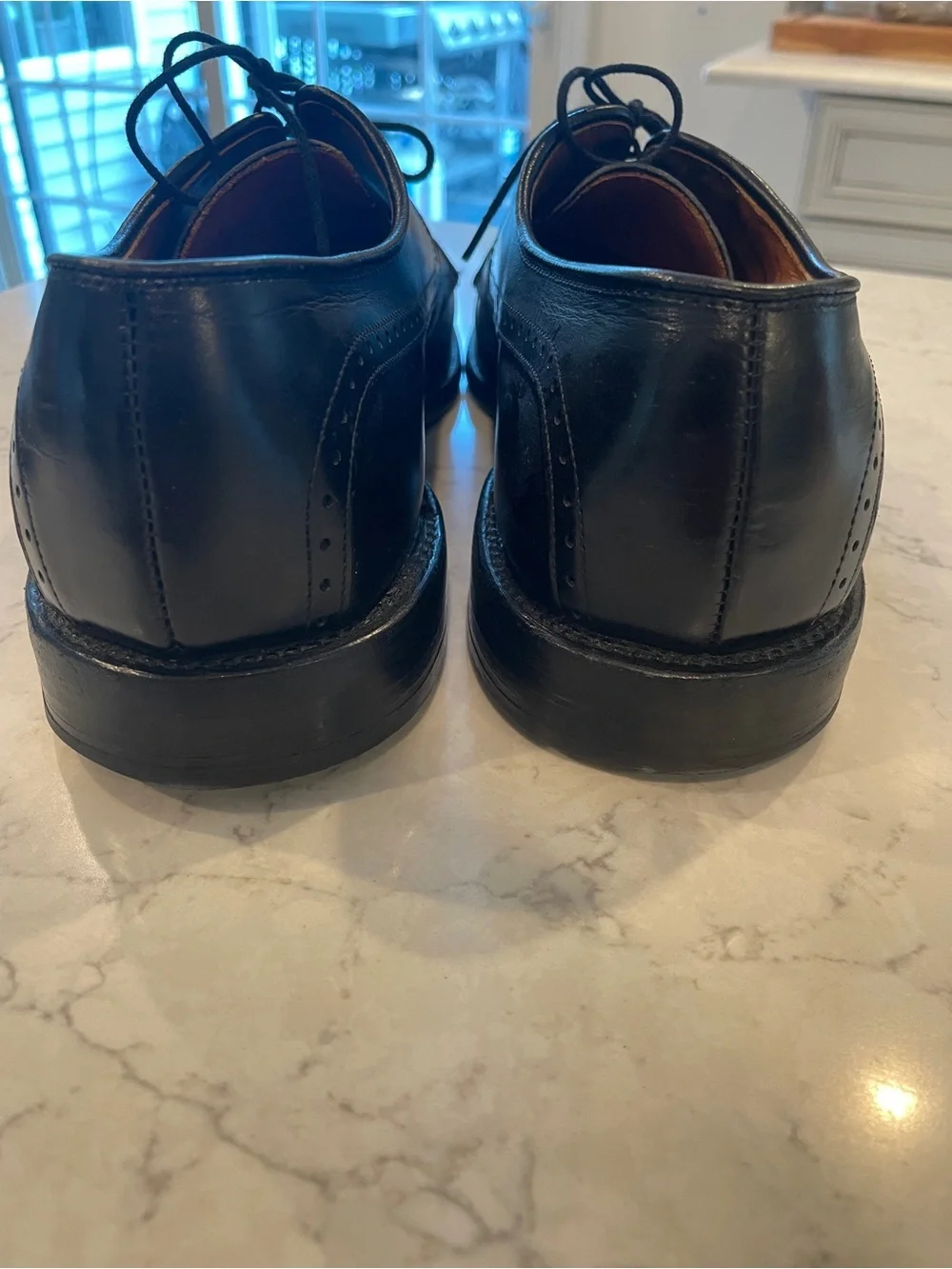 Allen Edmonds Black Leather Lace-Up Derbys